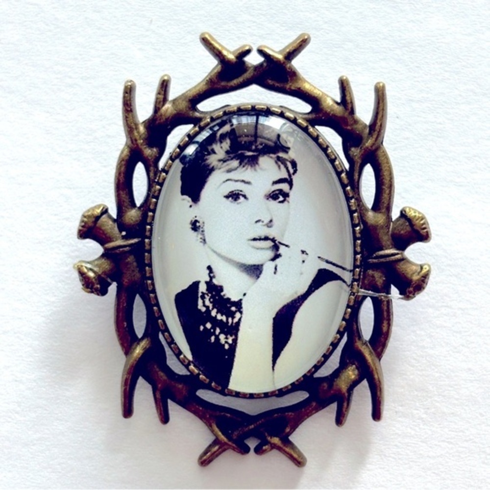 Audrey Hepburn Brooch, NWT, Handmade